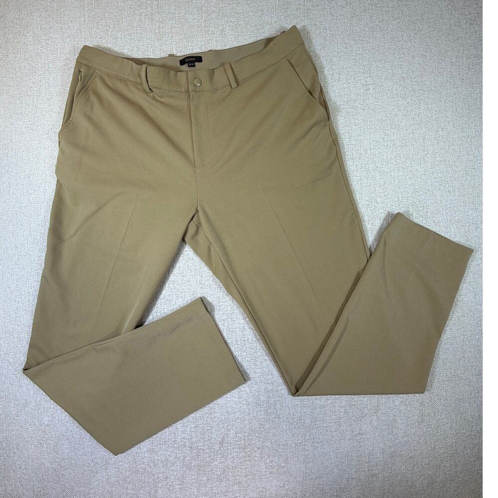 Quince Men 38x34 Khaki Ultra Stretch Smart Chino Dress Pants Office Casual